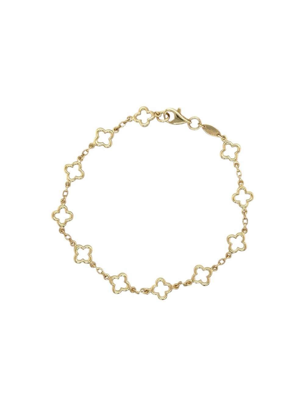 14K Solid Gold Clover Bracelet